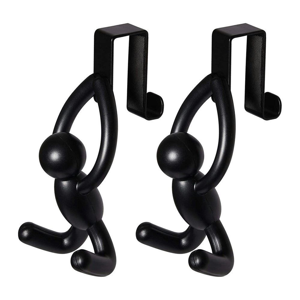 2pc Umbra Buddy Over The Door Decorative Hanging Utility Hooks Black 6x7.4x13cm