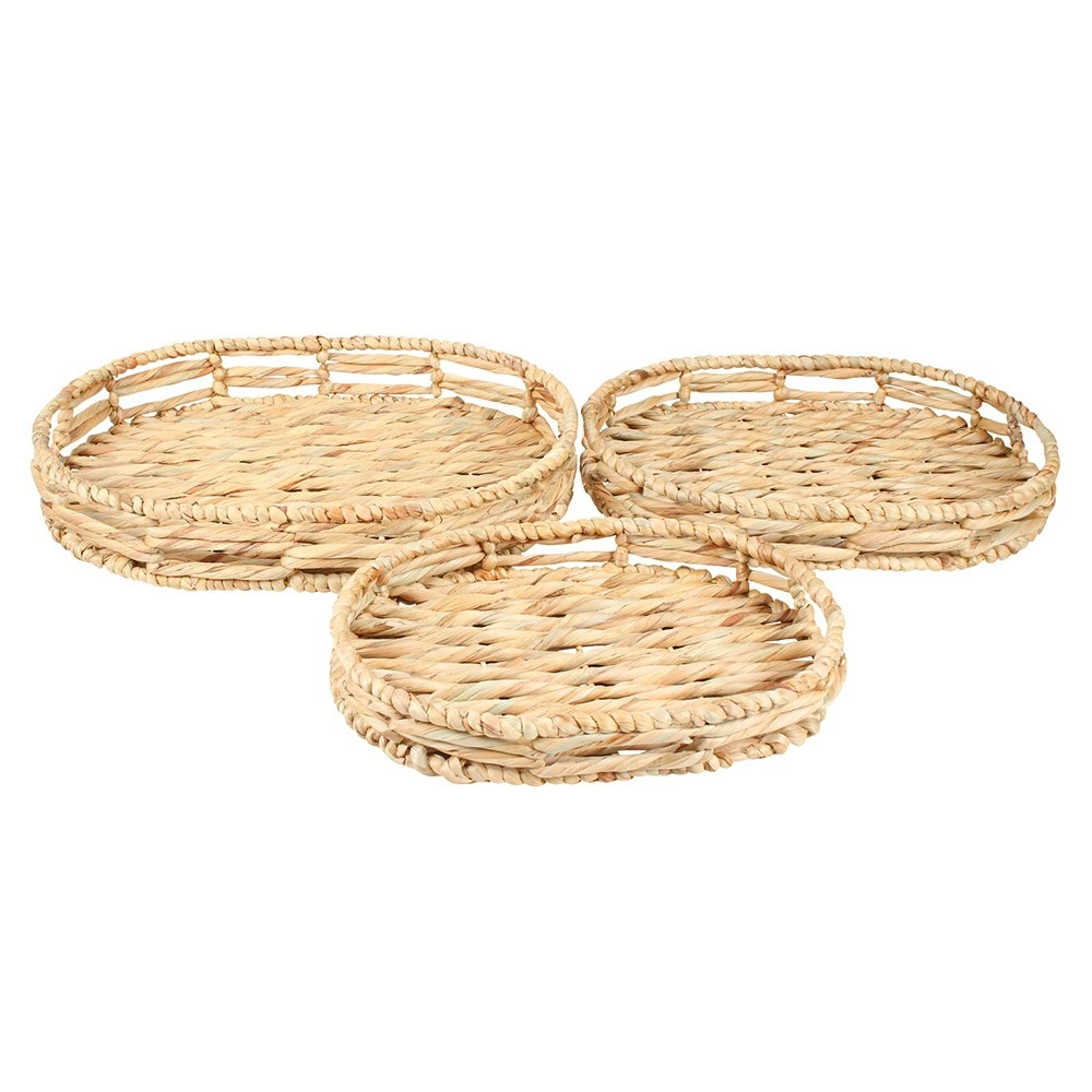 3pc Maine & Crawford Yeyo 35/40/45cm Water Hyacinth Basket Storage Set Natural