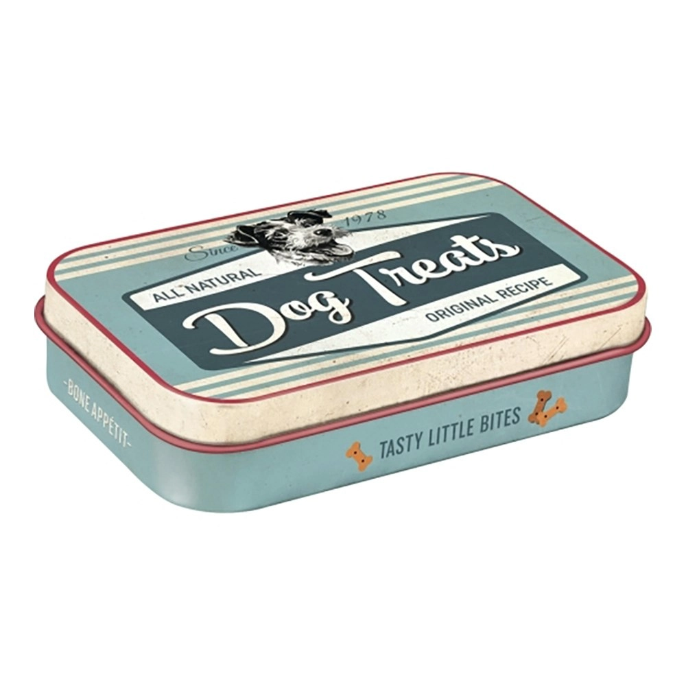 Nostalgic Art Pet/Dog Treats Storage Metal Tin Box Dog Treats Blue 9.5x6x2cm