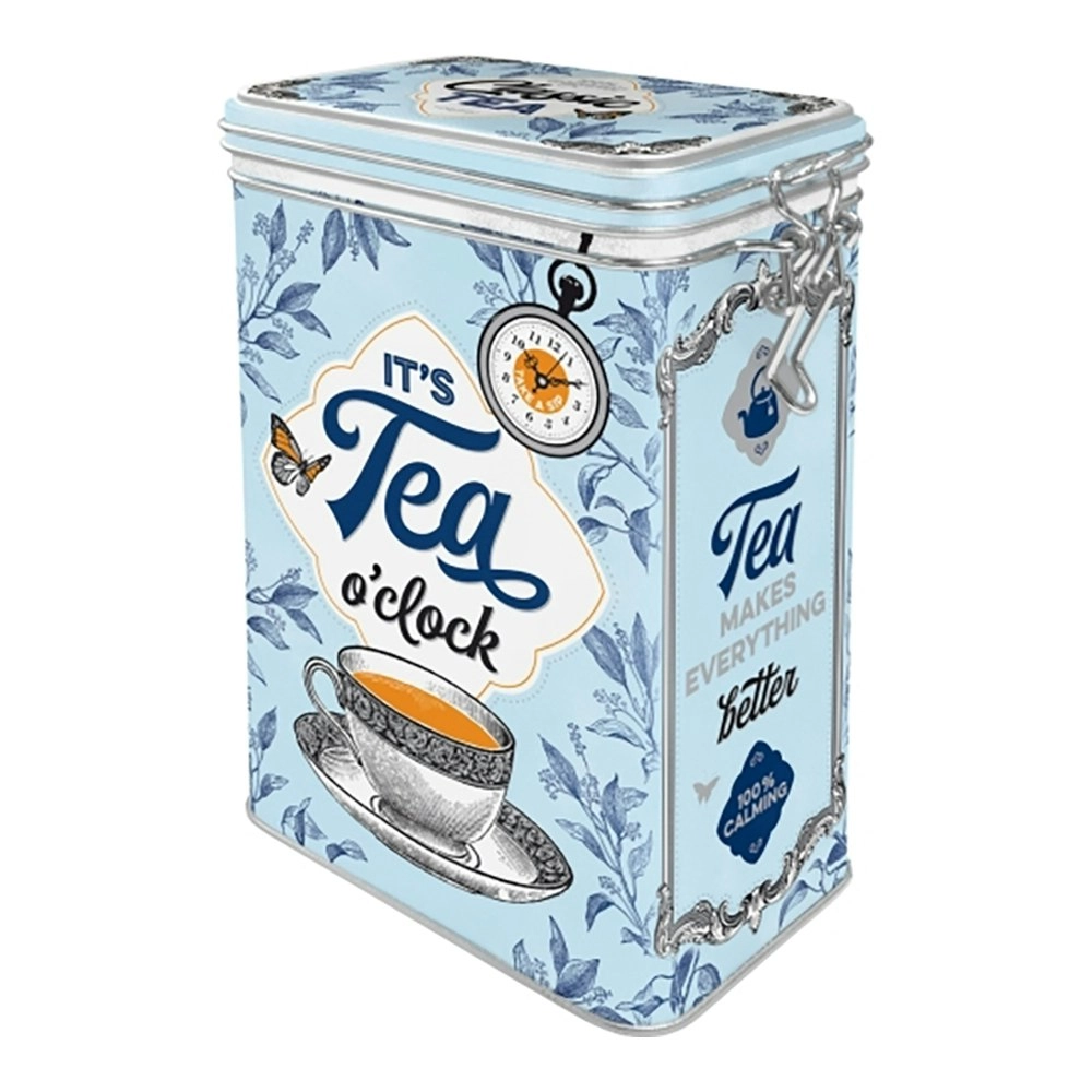 Nostalgic Art 11x1725cm Clip Top Storage Tin Metal Box Classic Tea Home Decor