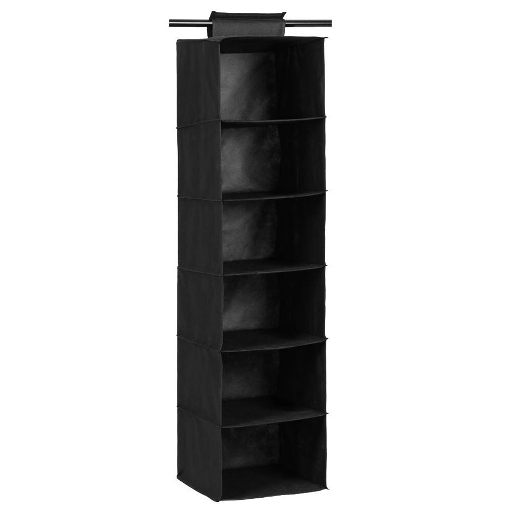 Box Sweden Mode 6 Tier 115cm Hanging Wardrobe Storage Clothes Organiser Assorted