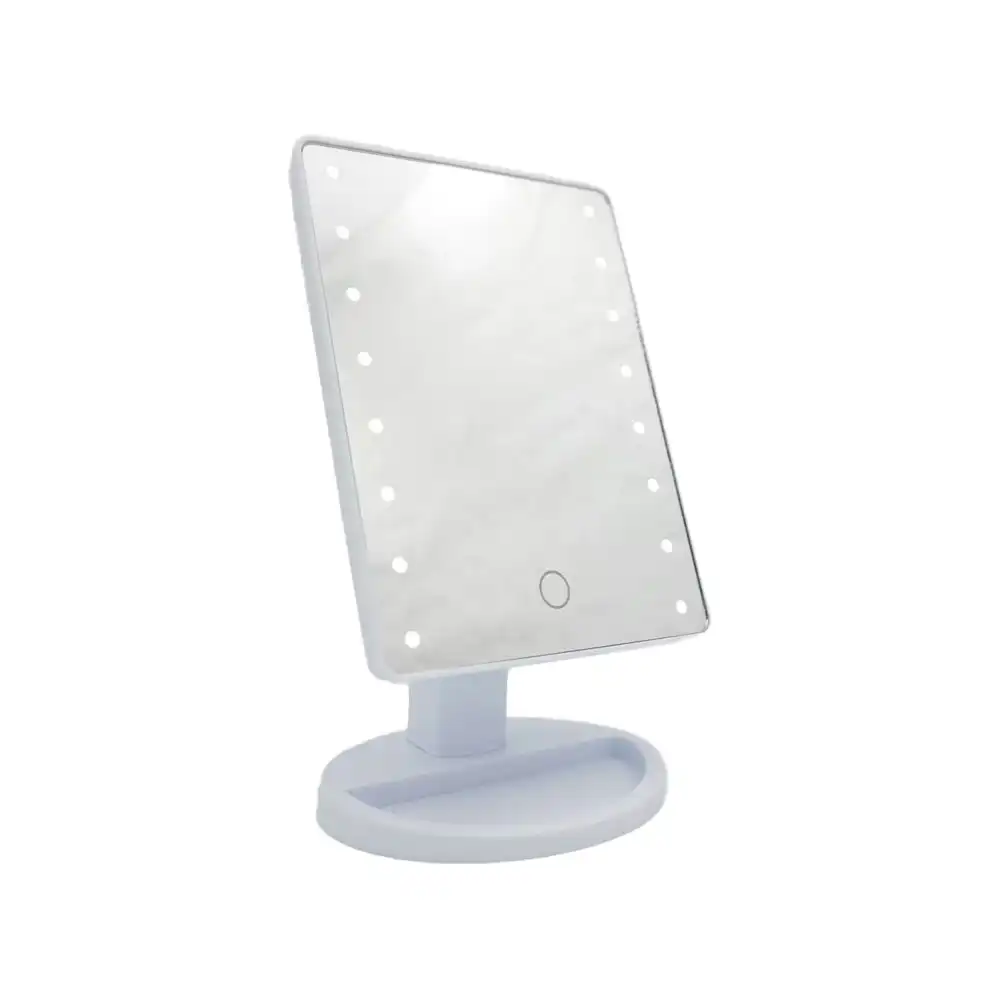Loraine 16 LED Touch Sensor Adjustable Beauty/Vanity Mirror w/Tray 22x16cm White