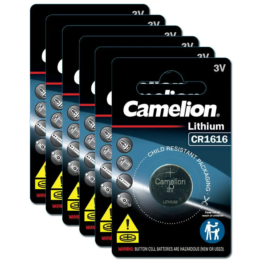 6x Camelion Lithium 1616 Button Cell 3V Batteries For Calculator/Watch/Car Keys