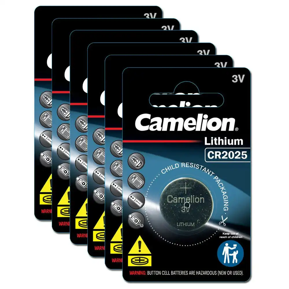 6x Camelion Lithium 2025 Button Cell 3V Batteries For Calculator/Watch/Car Keys