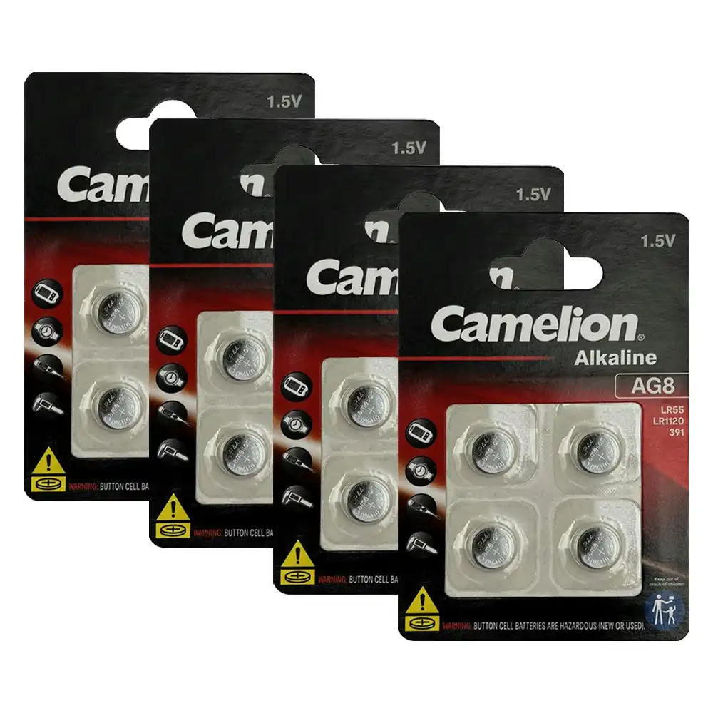 16pc Camelion Button/Coin Cell Alkaline LR1120/AG8 CS BP4 Long Lasting Batteries