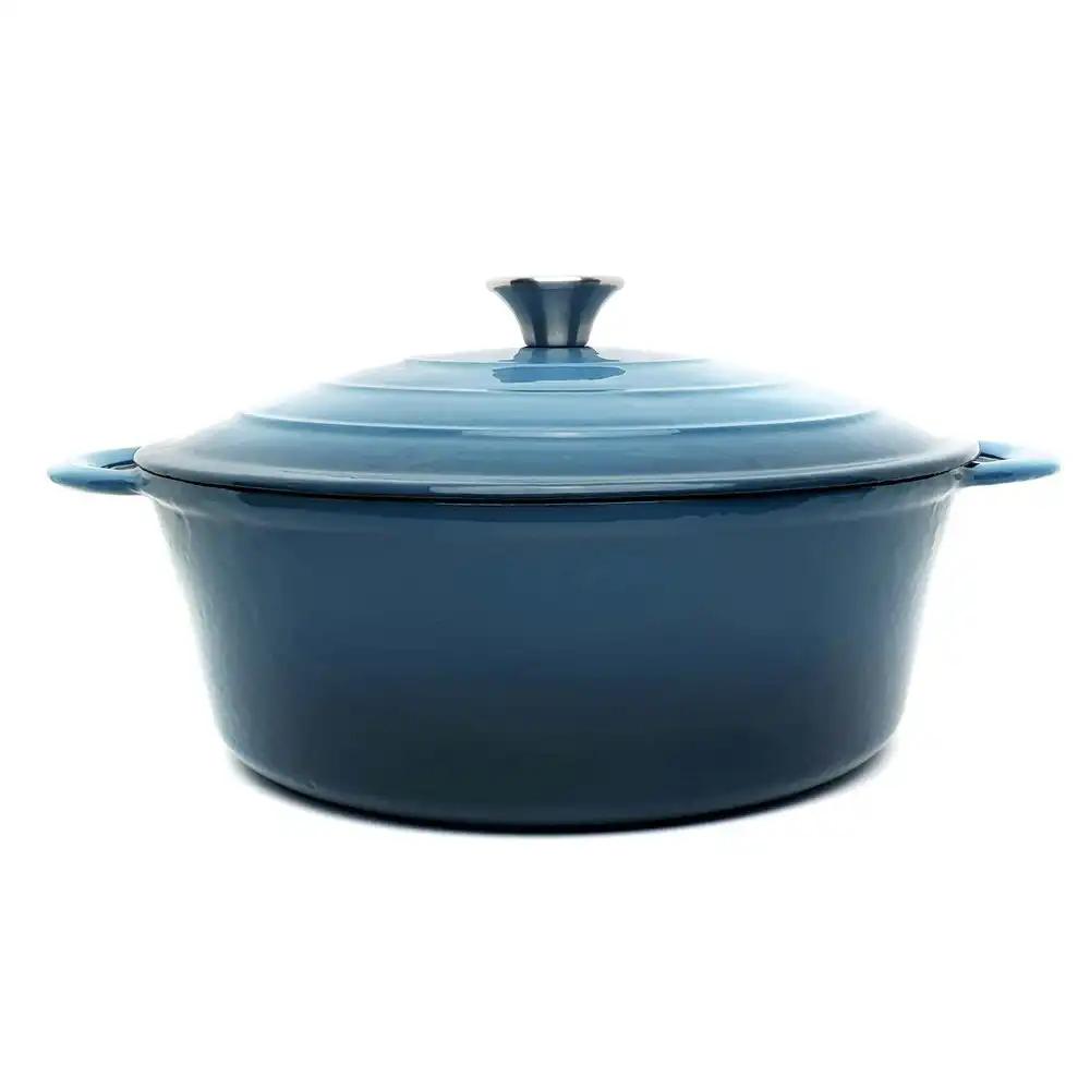 Classica Enamelled 28cm/3.7L Oval Cast Iron Casserole Induction Cooking Pot Blue