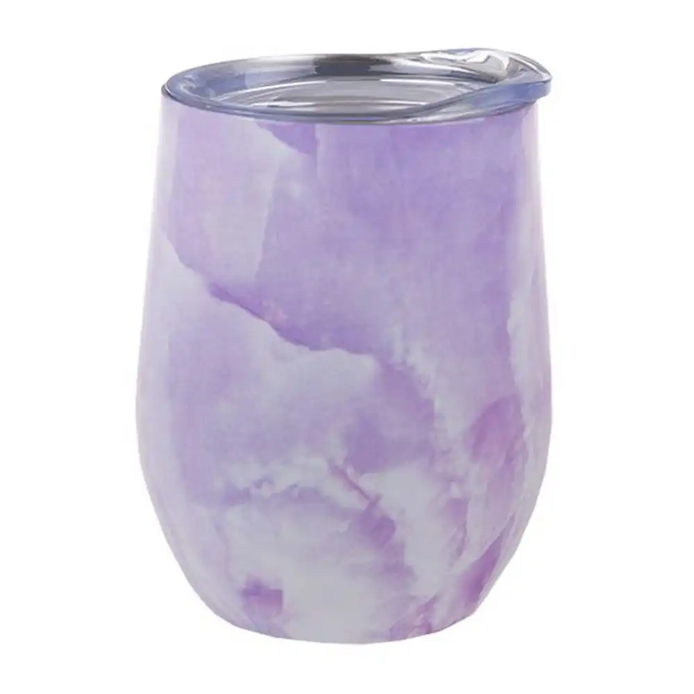 Oasis 330ml Stainless Steel Double Wall Insulated Wine Tumbler Lilac Marble