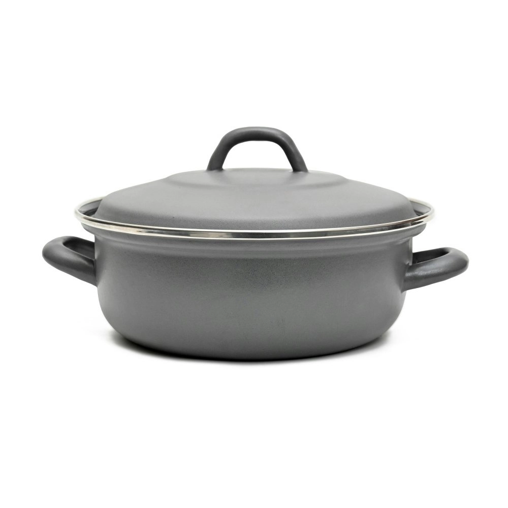 Classica Heavy Duty 26cm/4.2L Steel Casserole Induction Pot w/ Lid Blue Grey