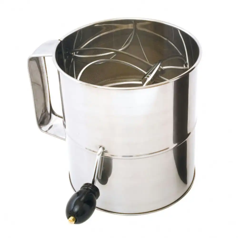 Cuisena 8 Cup 2L Stainless Steel Flour Sifter w/ Crank Handle Kitchen Large SL