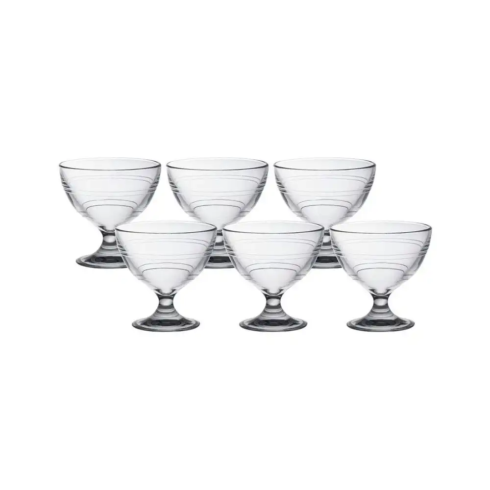 6pc Duralex Gigogne Glass Dessert Food Cups Table Serveware 250ml Capacity Set