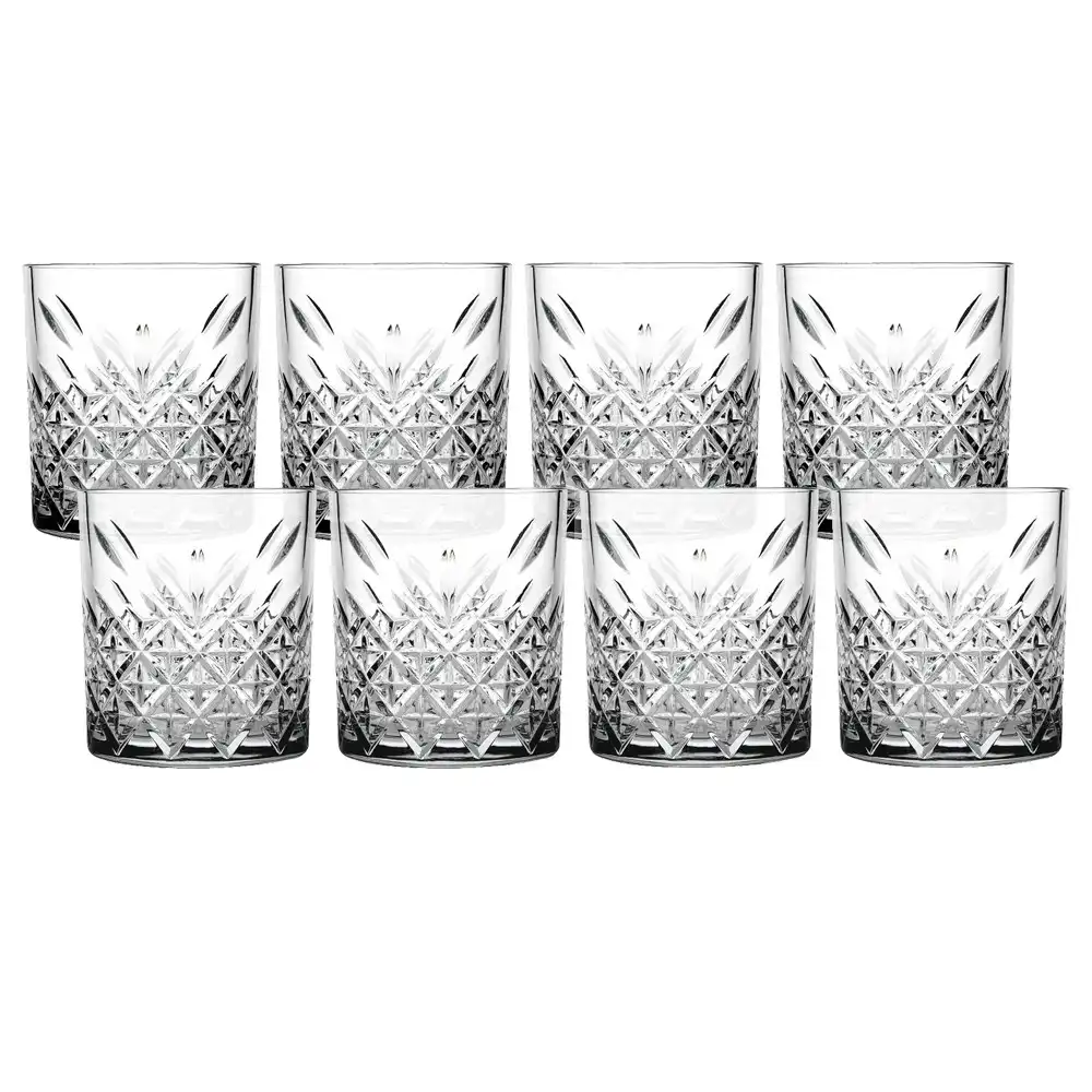 8pc Pasabahce Home/Bar Timeless DOF Soda And Lime Glasses Drinkware 345ml