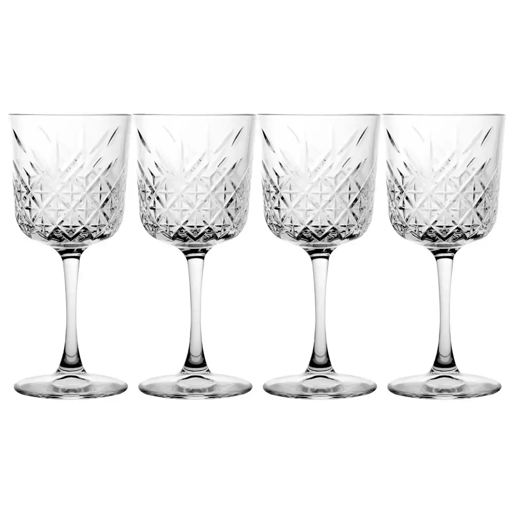 4pc Pasabahce Timeless 330ml Red Wine Glasses Stemware Cocktail Drink Cup Clear