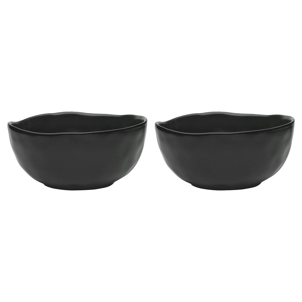 2x Ecology Speckle Stoneware 20cm Laksa Soup Noodle Pasta Rice Bowl Ebony Black