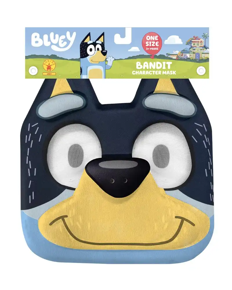 Bluey Bandit Eva Face Mask Halloween Animal Dress Up Adult/Kids Unisex Costume