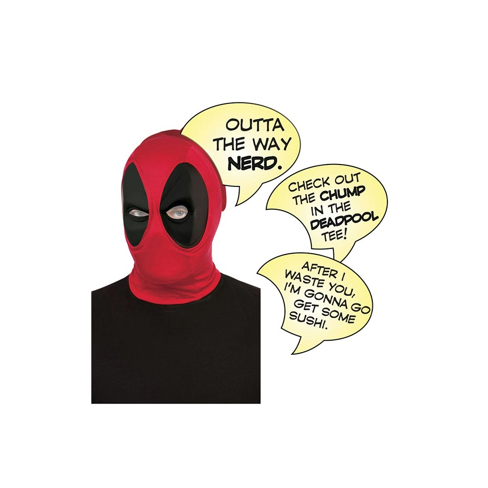 Marvel Mens Superhero/Halloween Costume Deadpool Deluxe Mask w/ Speech Bubble