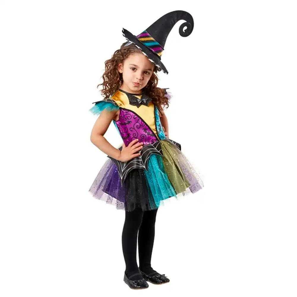 Rubies Patchwork Witch Dress Up Kids/Girls Halloween Party Costume Size 3-5