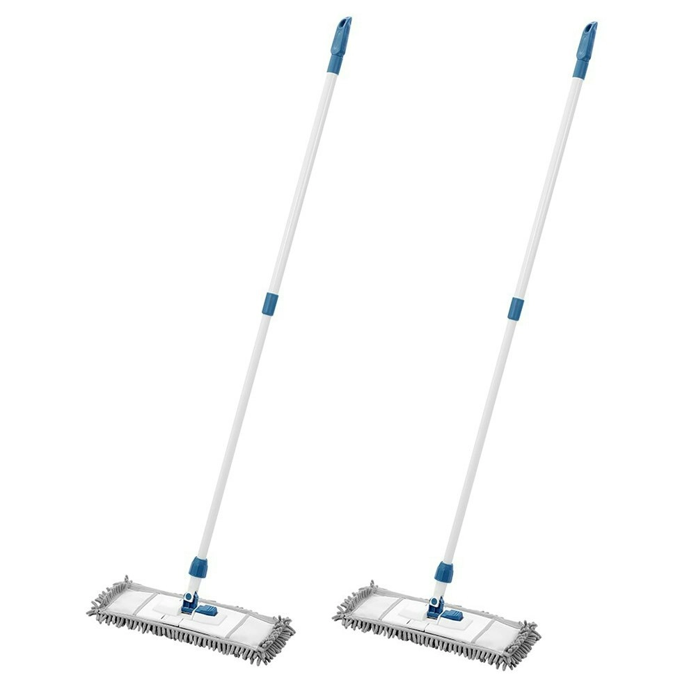 2x Boxsweden Clean Chenille 1.33m Sweeping Broom/Cleaner/Telescopic Handle