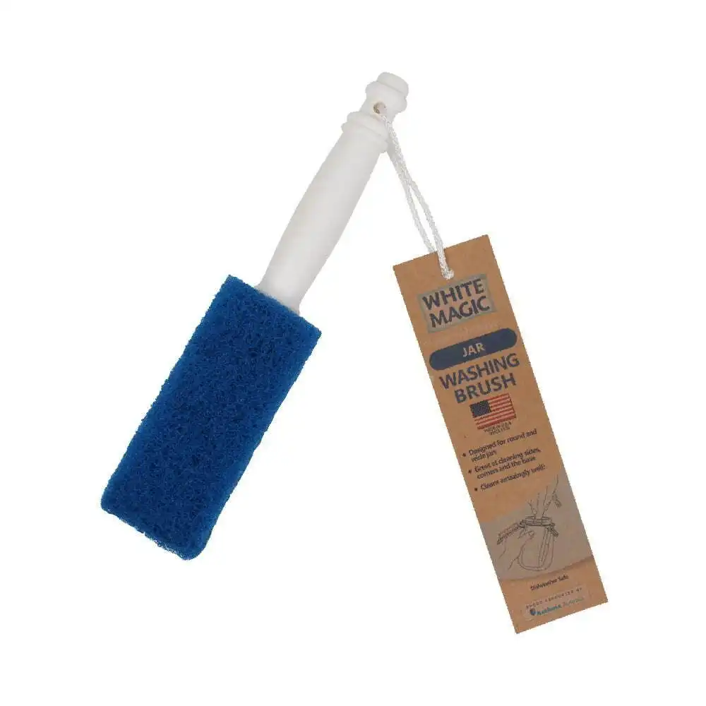 White Magic 25cm Washing Brush For Jam/Pickle Jar Home Kitchen Cleaning Blue