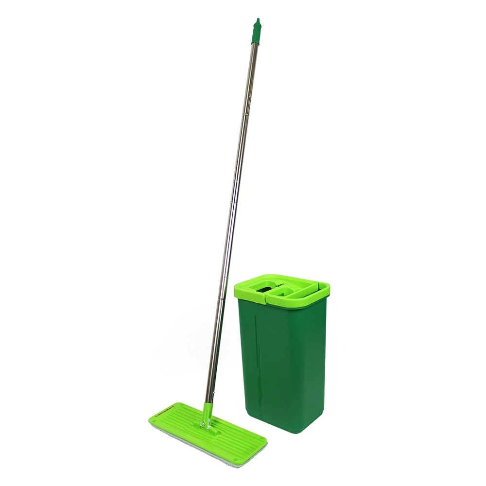 Sabco 110cm Clean Ease Flat Mop Wringer Set Dual Chamber Bucket Home Cleaning