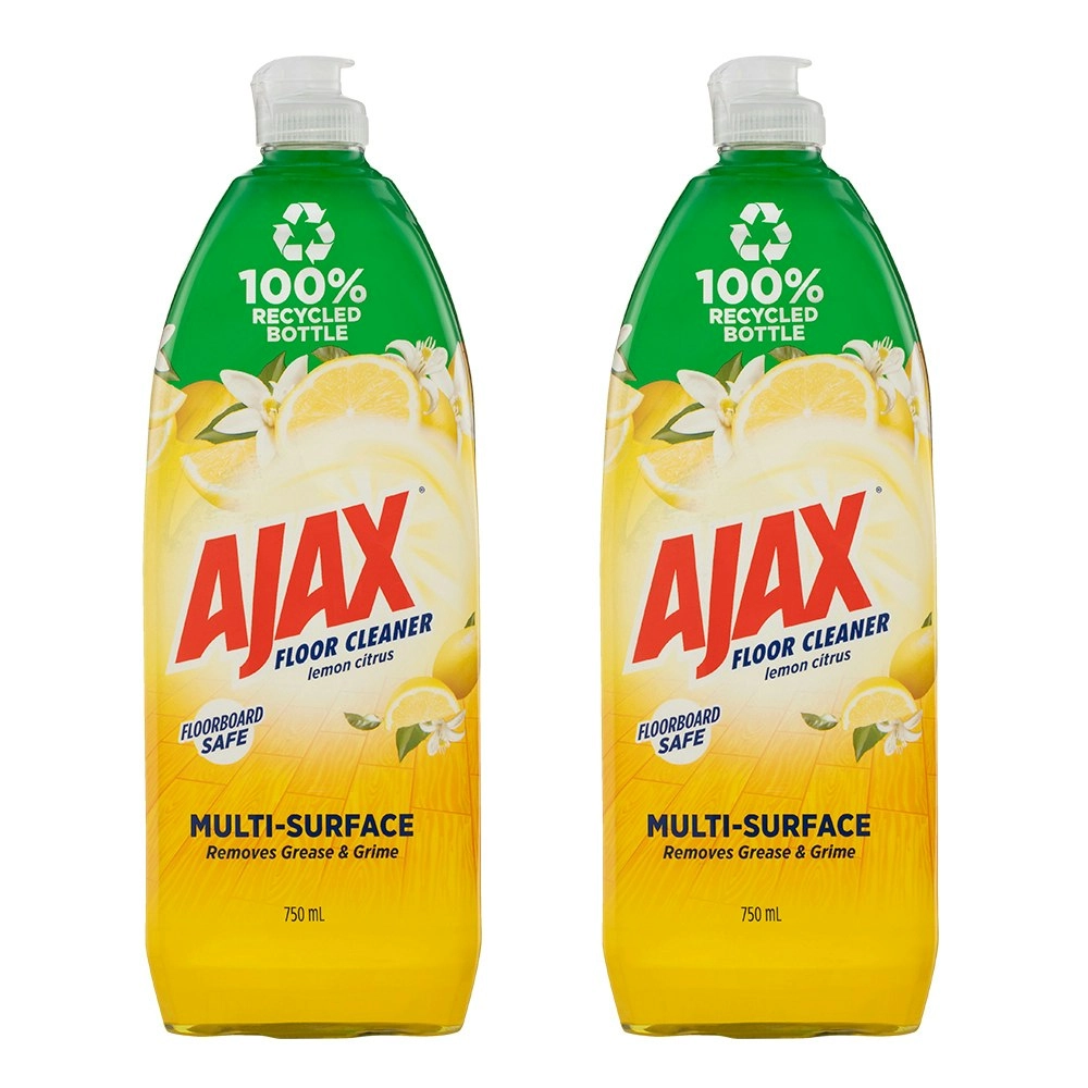 2x Ajax 750ml Grease/Grime Liquid Floor Cleaner Multi-Surface Floorboard/Tile LM