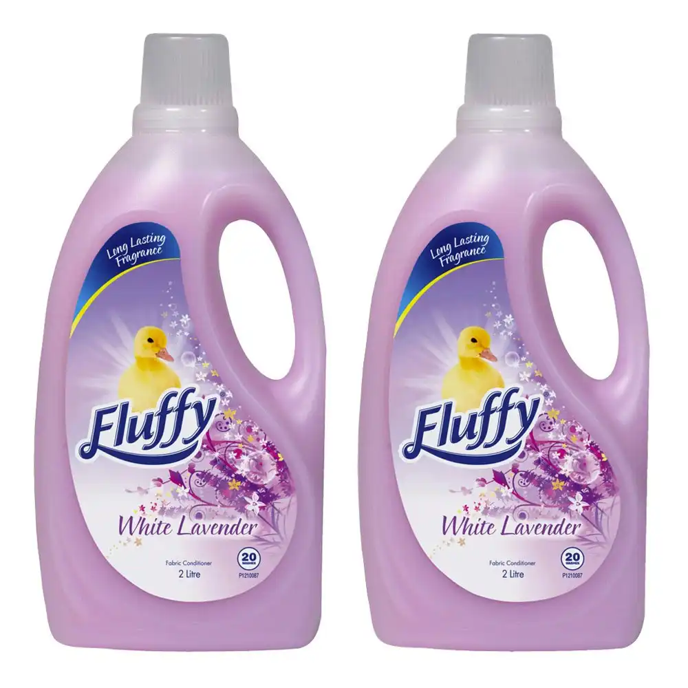 2x Fluffy 2L Home Laundry Fabric Softener Scent Washing Conditioner Lavender