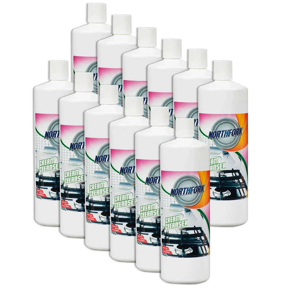 12PK Northfork 1L Cream Cleanser Enamel Stove/Bath Sink Cleaner/Dirt Remover