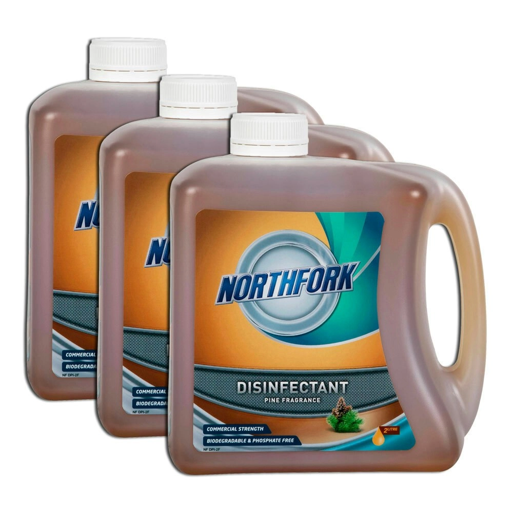 3PK Northfork 2L Pine Disinfectant Liquid Cleaning Soap Commercial Strength