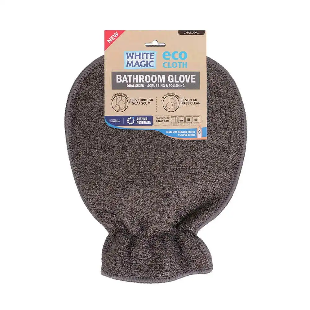 Eco Cloth Bathroom Glove Surface Cleaner Dual Sided Dirt/Grime Scrubber Charcoal