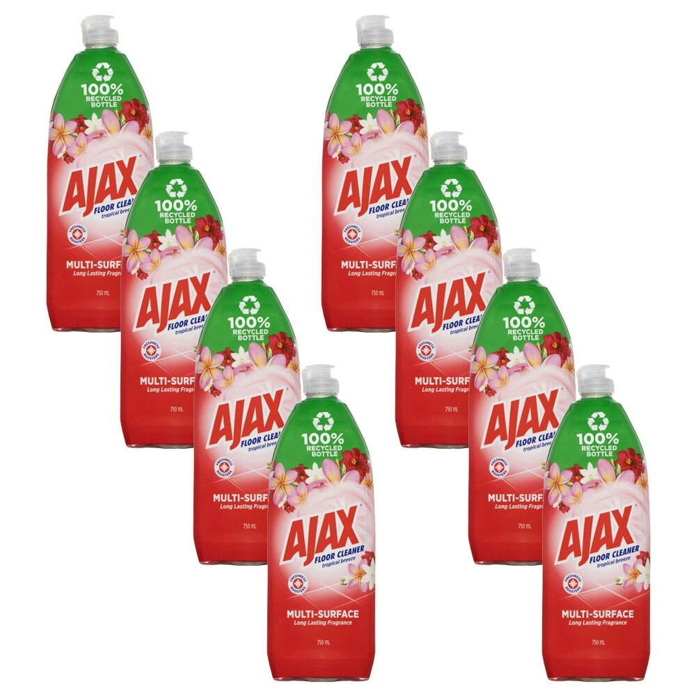 8x Ajax House Multi Surface Floor Cleaner Tropical Breeze Divine Blends 750ml