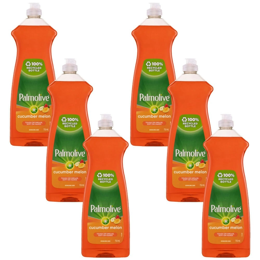 6x Palmolive Dishwashing Cleaning Liquid Antibacterial Cucumber Melon 750ml