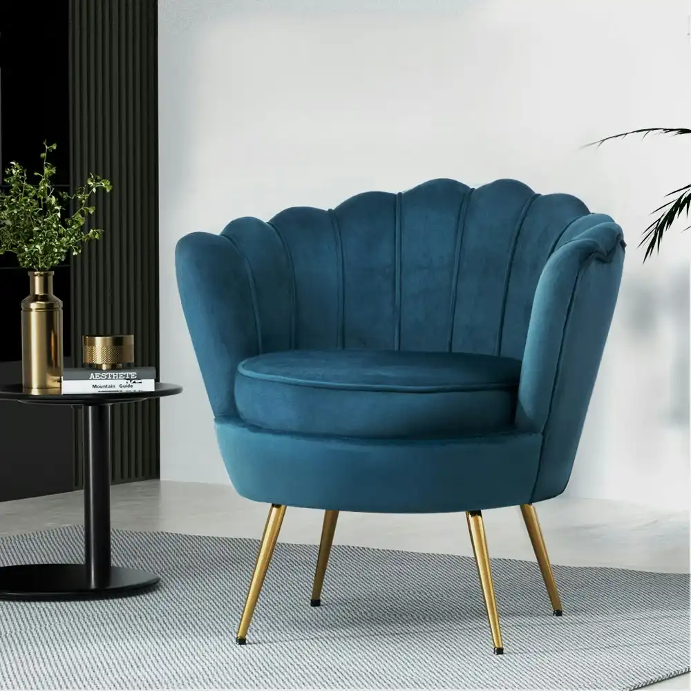 Artiss Armchair Velvet  Blue Callista