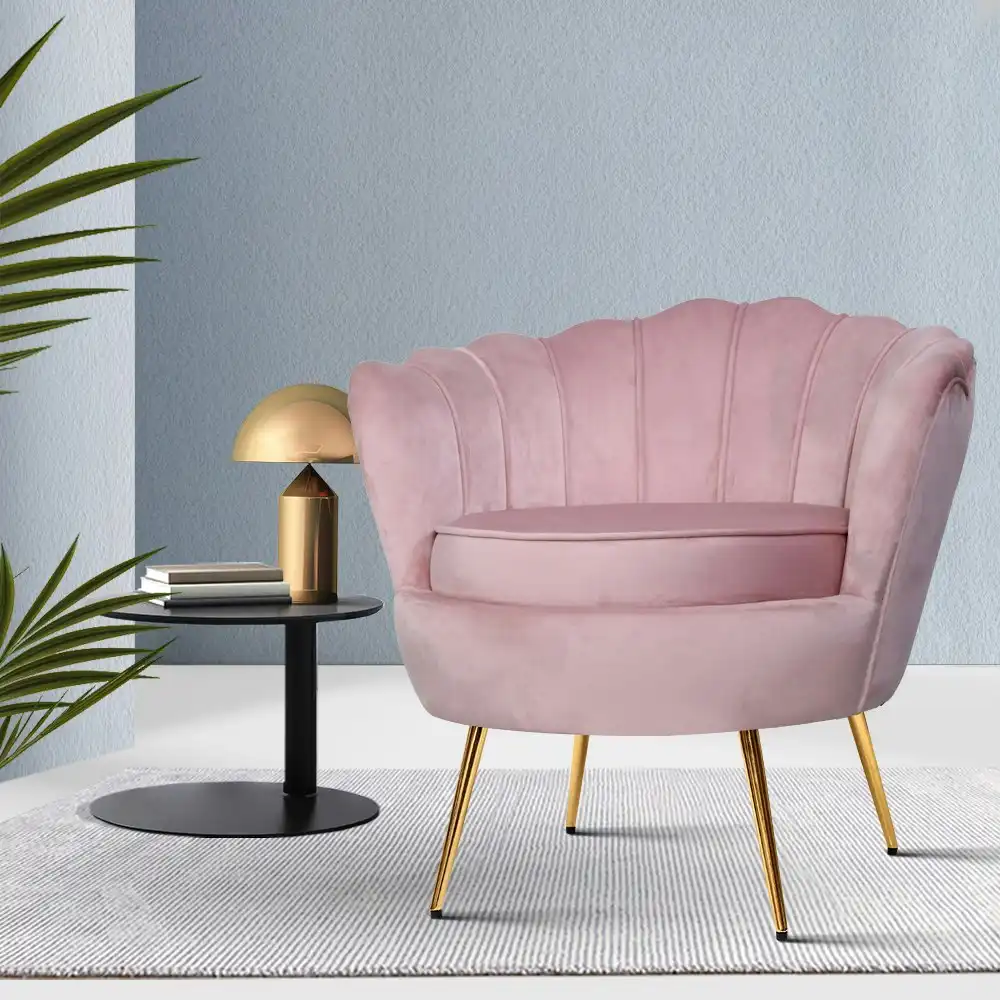 Artiss Armchair Velvet  Pink Callista