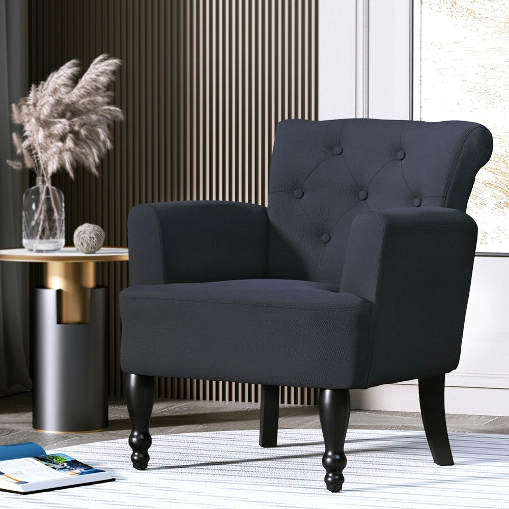 Artiss Armchair Wingback Charcoal Lothair