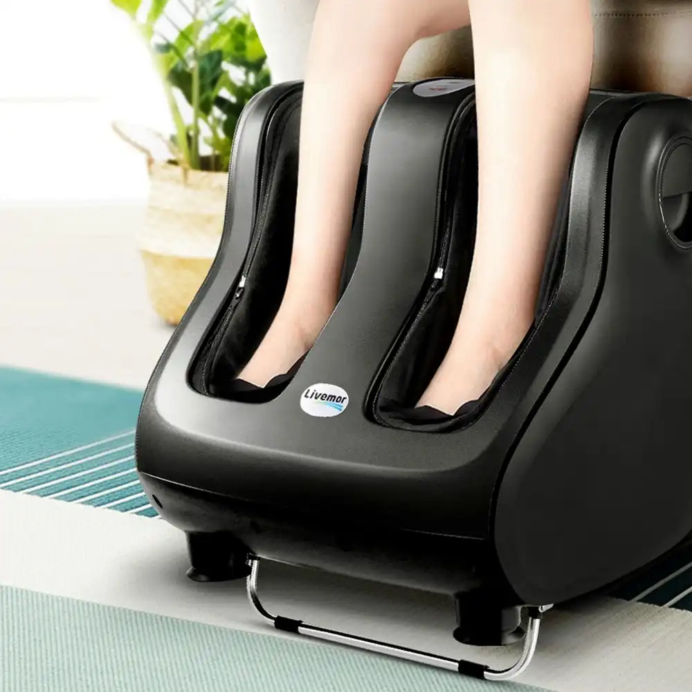 Livemor Foot Massager Shiatsu Massagers Electric Roller Calf Leg Kneading Black