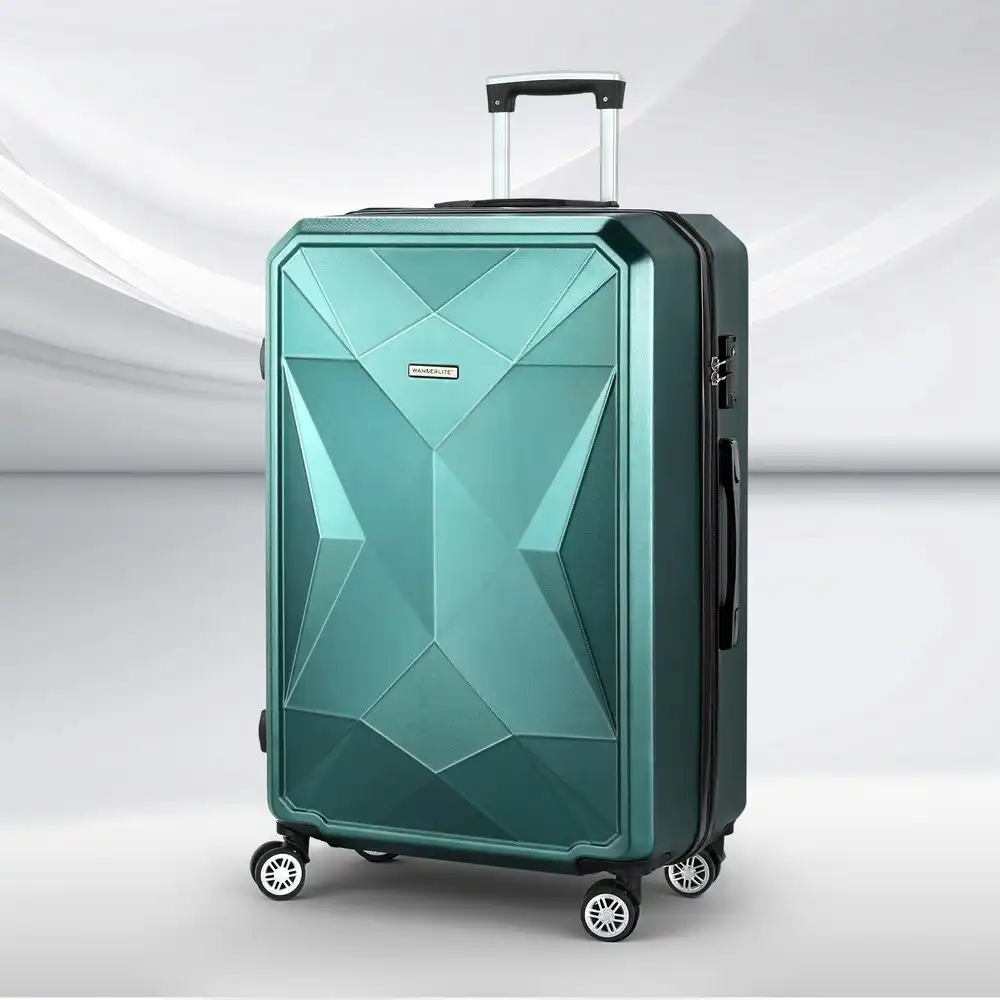 Wanderlite 28" 75cm Luggage Trolley Travel Suitcase Carry On Storage TSA Hardshell Atrovirens