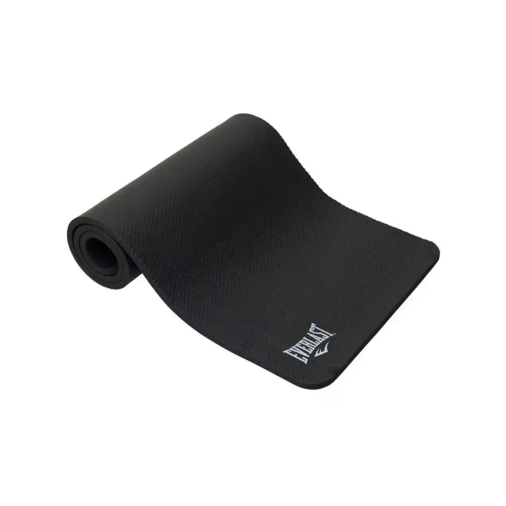 Everlast Gym Thick Non Slip Exercise Mat Workout Fitness Yoga Black 183x61cm