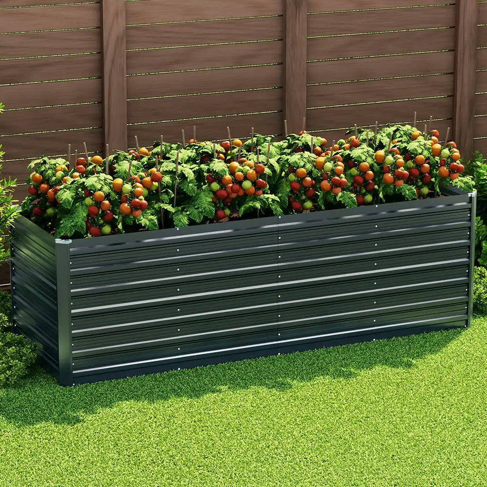 Greenfingers Garden Bed 320x80x77cm Planter Box Raised Container Galvanised Herb