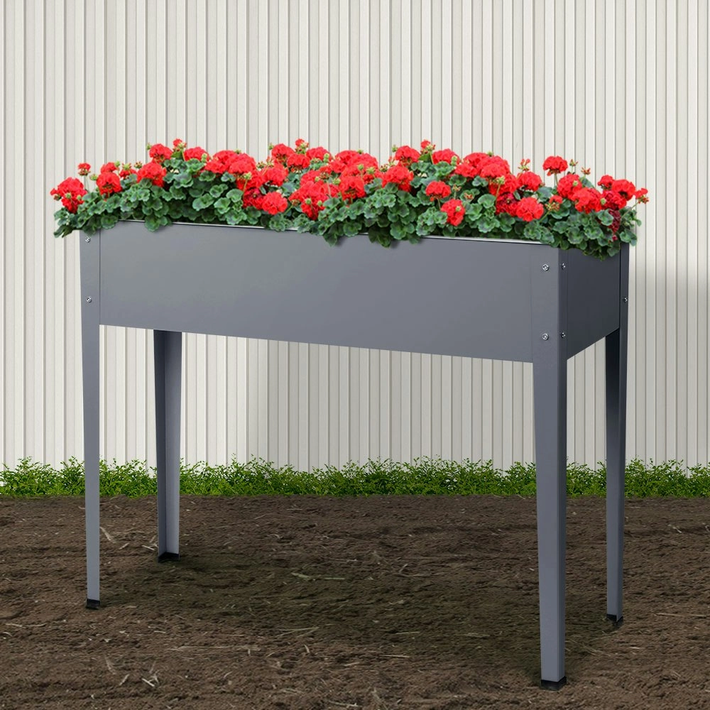 Green Fingers Garden Bed Elevated 100X80X30cm Planter Box Container Galvanised