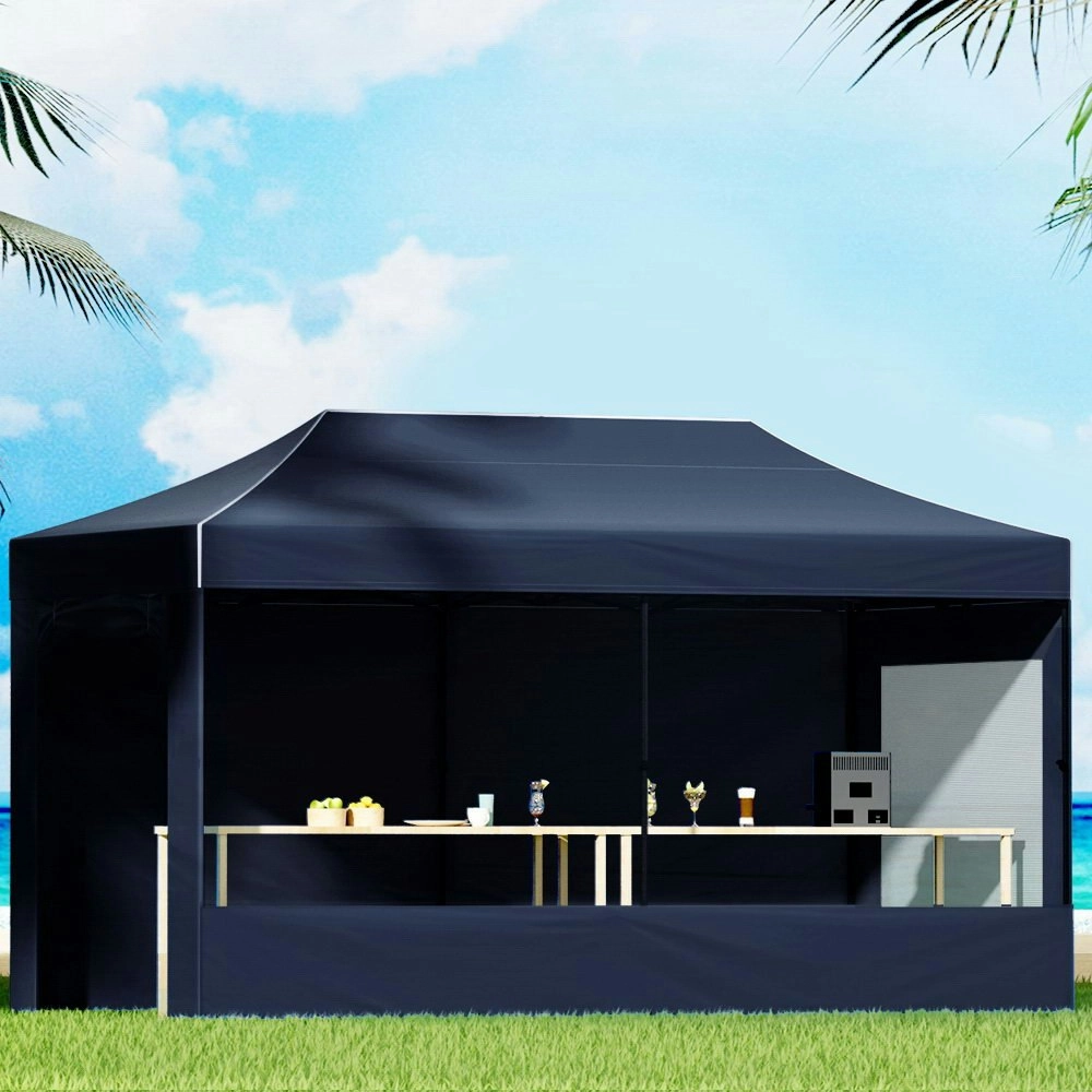 Instahut Gazebo 3x6 Pop Up Marquee Folding Tent Wedding Gazebos Camping Outdoor Shade Canopy Blue