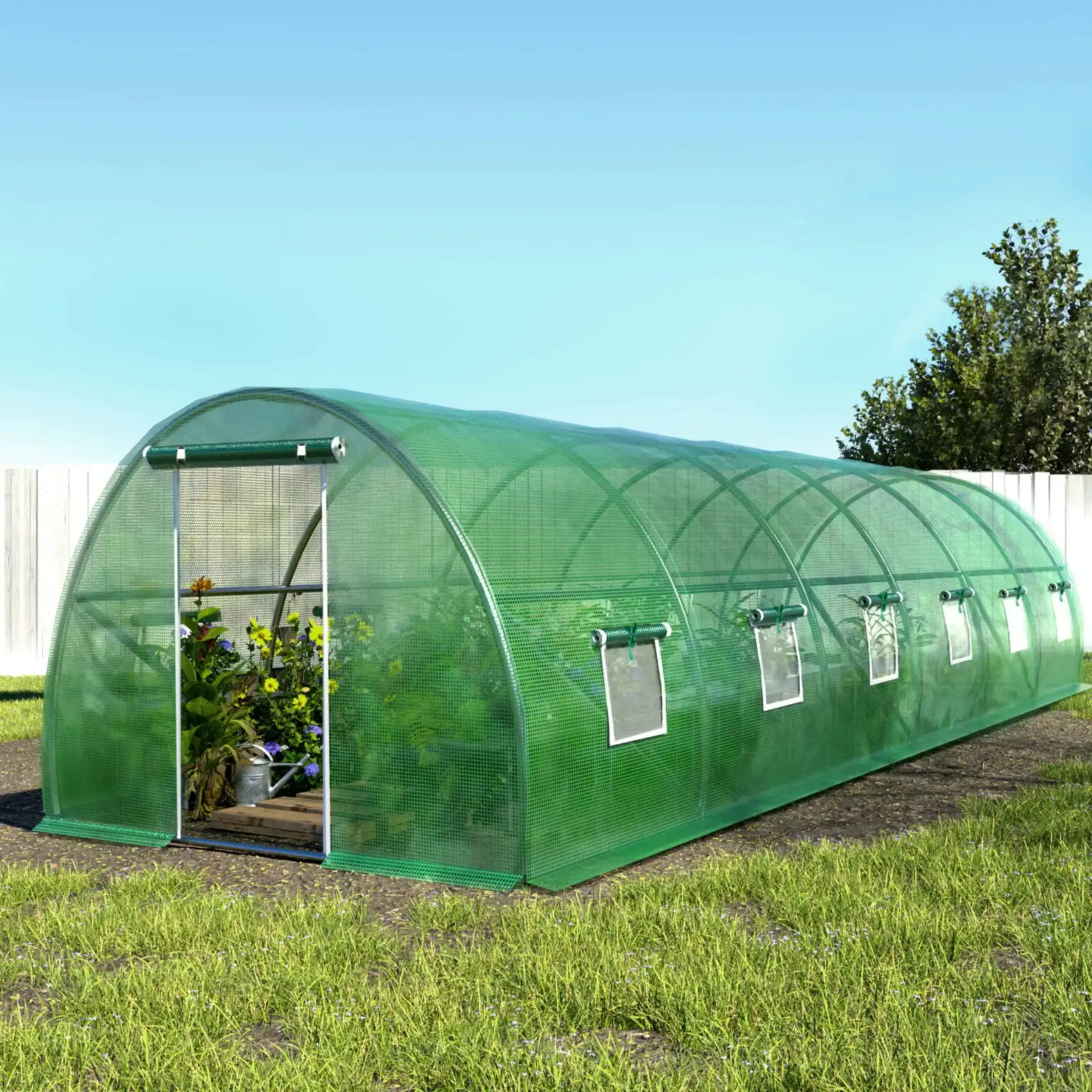 Greenfingers Greenhouse 9x3x2M Walk in Green House Tunnel Plant Garden Shed Dome