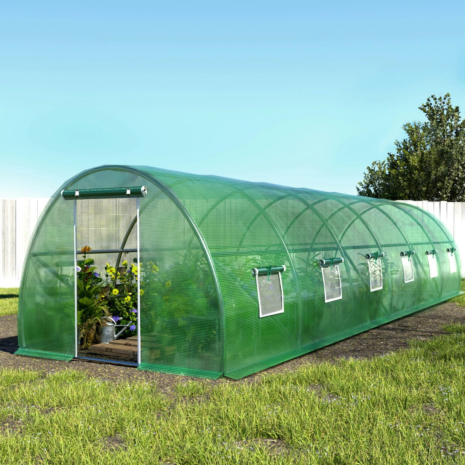 Greenfingers Greenhouse 9x3x2M Walk in Green House Tunnel Plant Garden Shed Dome