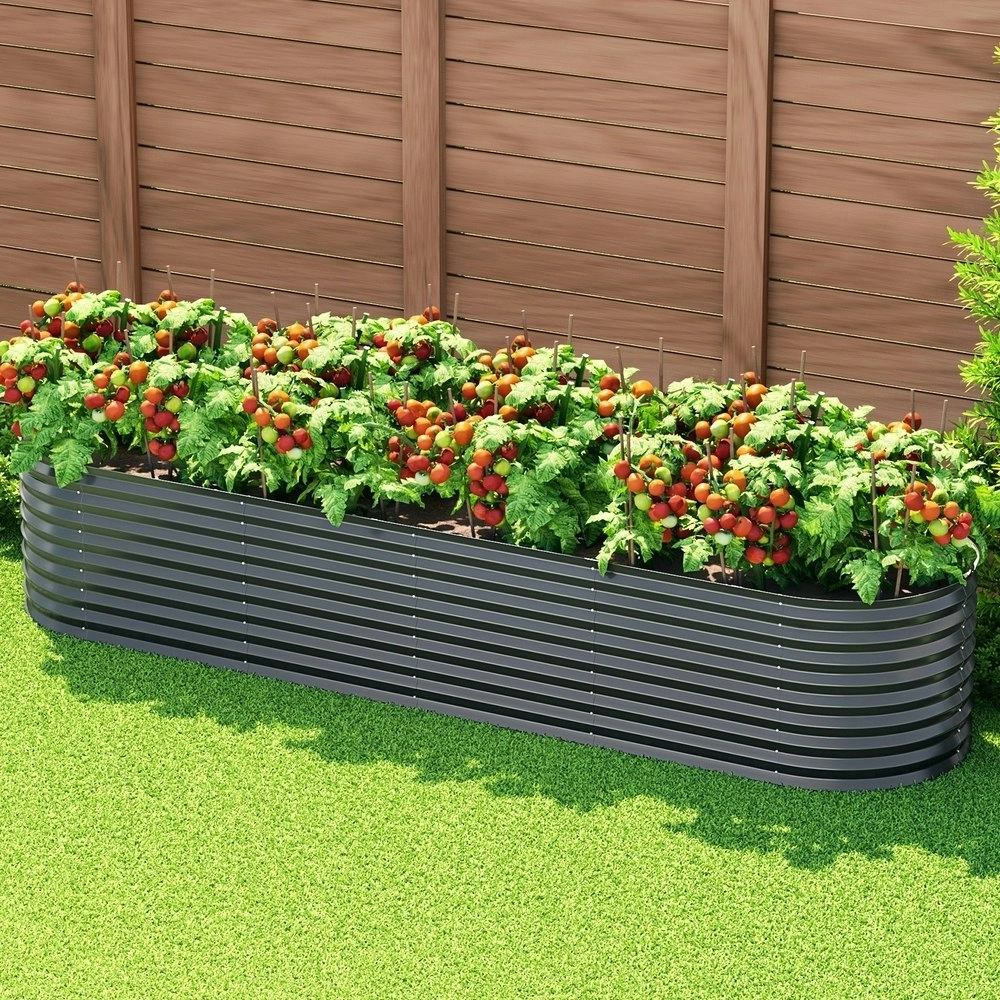 Green Fingers Garden Bed 320X80X56cm Oval Planter Box