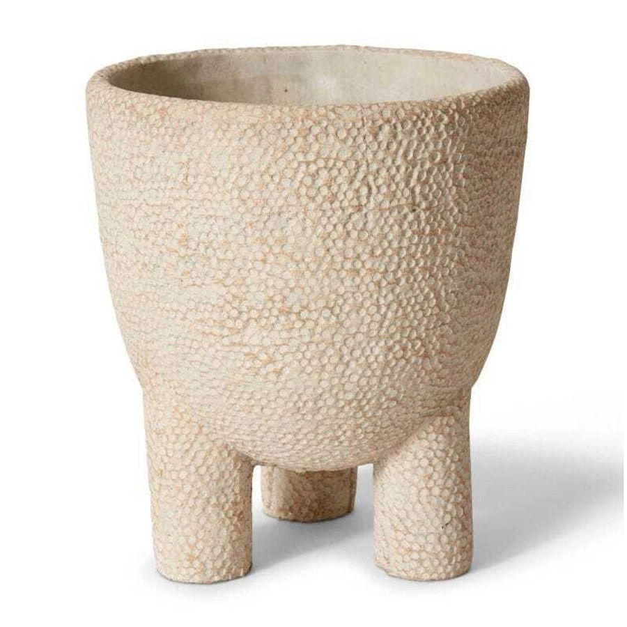 E Style Cooper 23cm Cement Plant Pot Home Decorative Flower Planter Cream