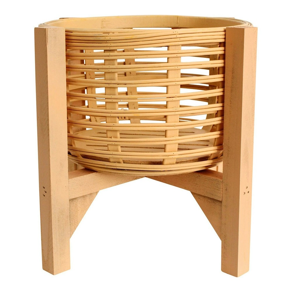 Bamboo Wood Planter 32.5cm Ballina Home Decorative Plant Pot Stand Holder Mango