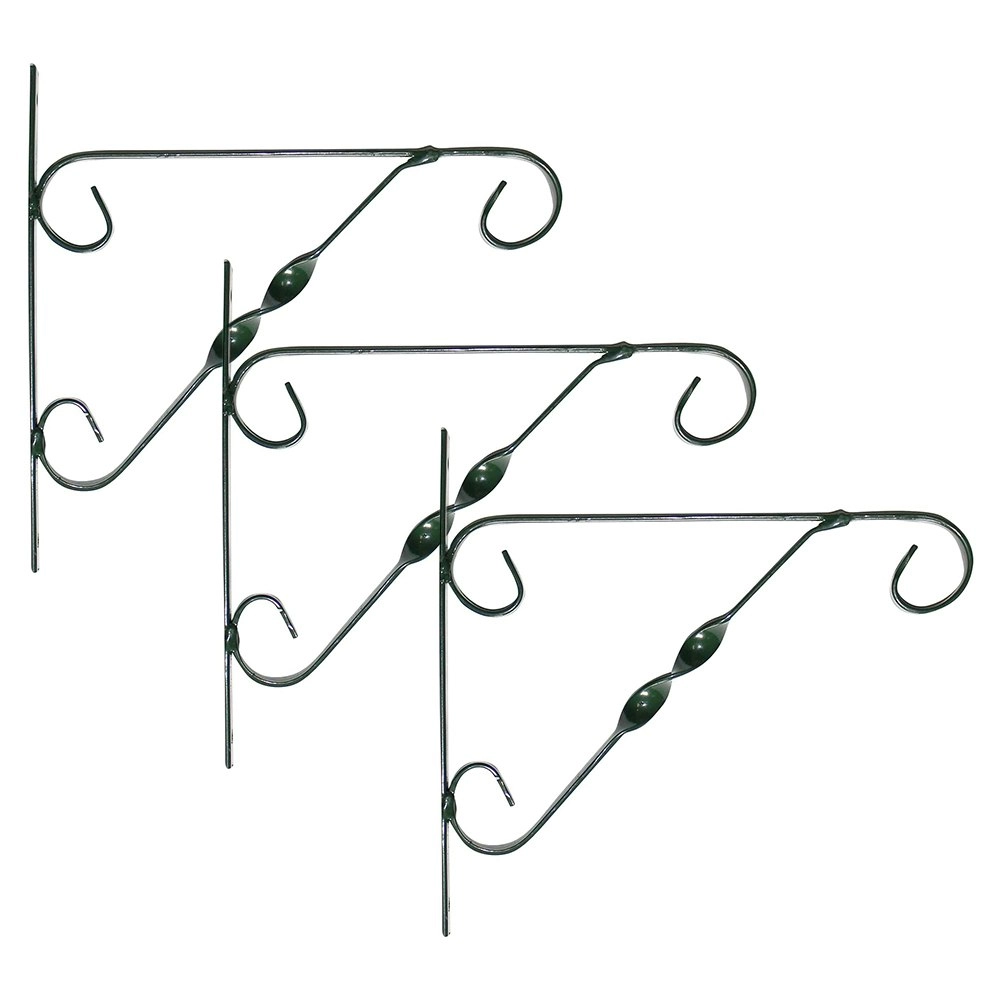 3x Northcote Pottery 25cm Mezina Hanging Plant Basket Bracket PC Steel Green