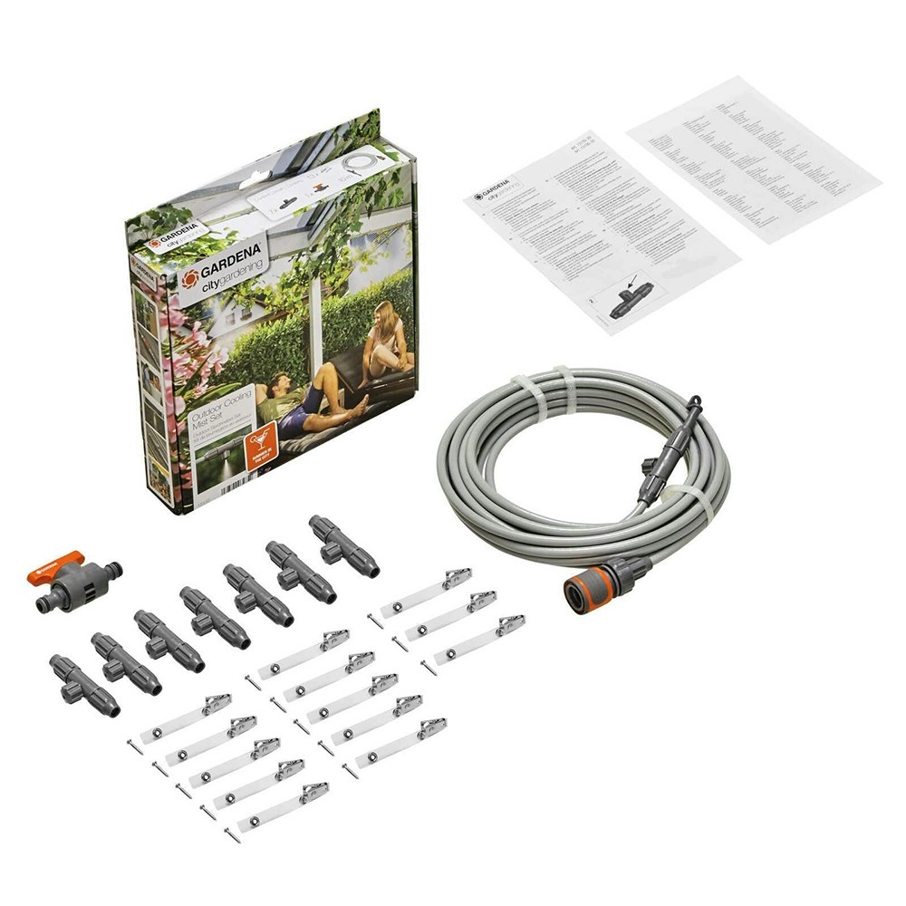 Gardena 13135-20 Cooling Mist Outdoor Water Sprayer Area Cooling Garden Set