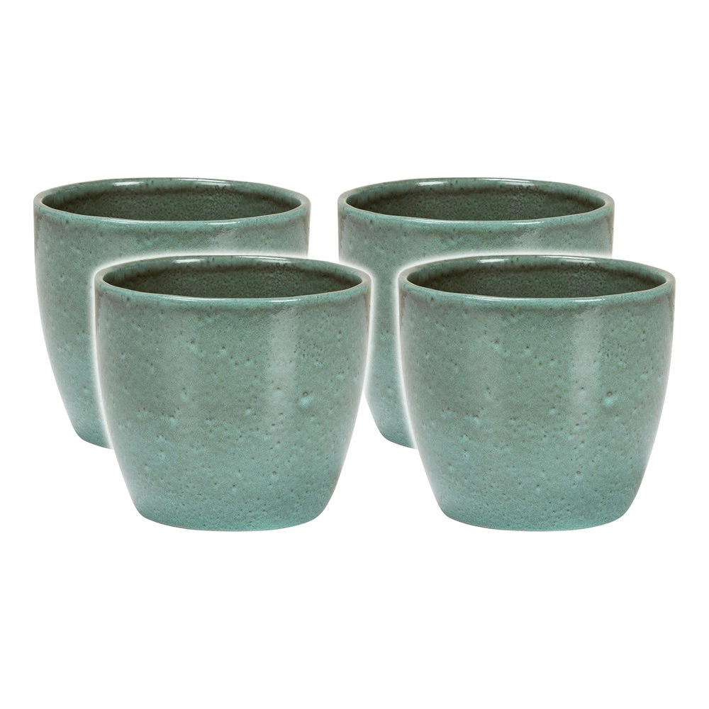 4x Scheurich 22cm Ceramic Plant/Flower Pot Indoor Container Holder Decor Mos