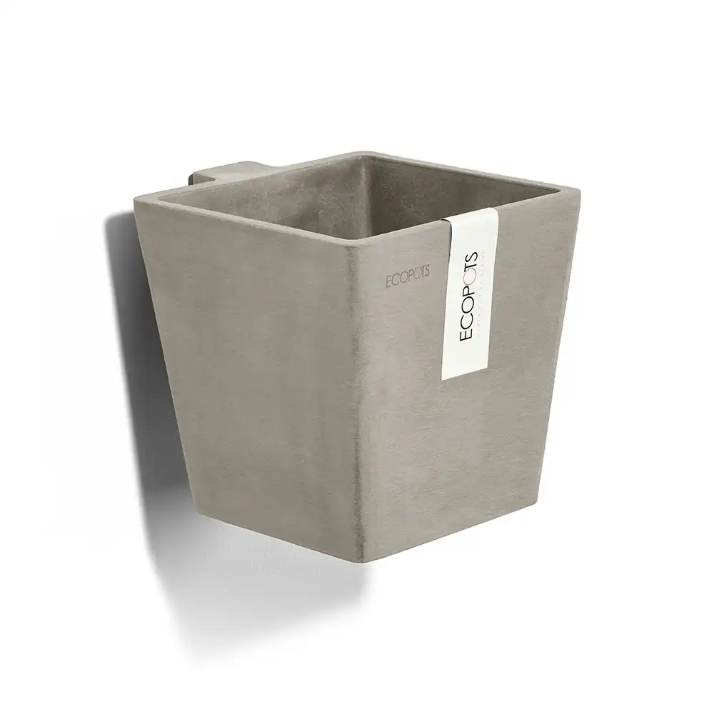 EcoPots Manhattan Wall Mountable Indoor/Outdoor Plant Pot S 15x14.5cm Taupe