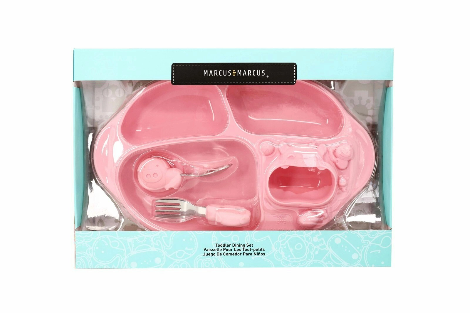 Marcus & Marcus Toddler/Child Silicone Dining Plate Set Pokey Pig Pink 18m+