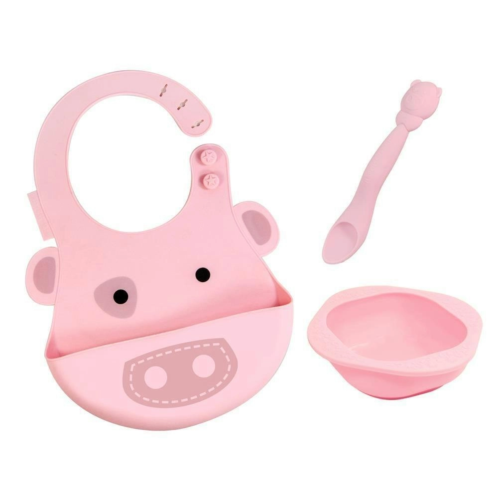 3pc Marcus & Marcus Toddler/Children's/Baby Cutlery Set Pokey Piglet Pink 6m+